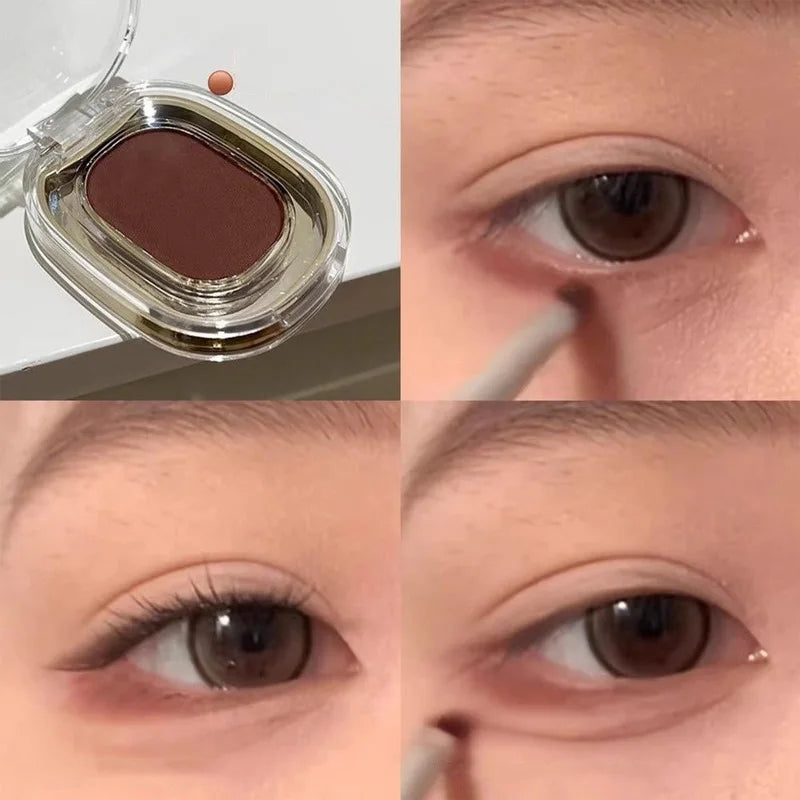 Red Brown Monochrome Eyeshadow Palette Waterproof Matte Eyeliner Makeup