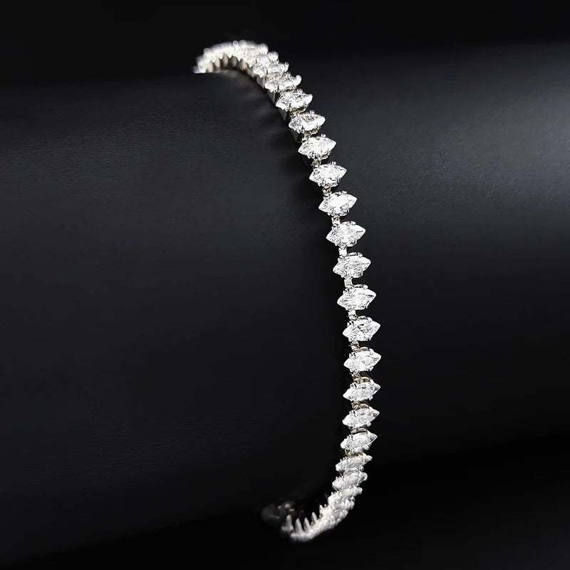 Luxury Silver Color Marquise Oval Square Cut Tennis Bracelet for Women