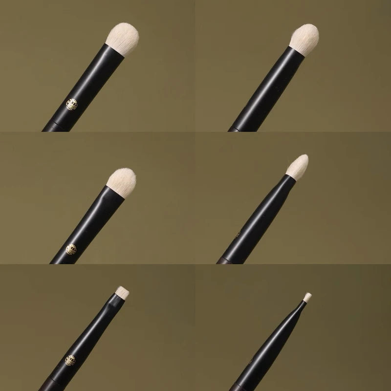 Professional Makeup Brushes Set - Soft White Lynx Hair Eye Shadow Blending & Contour Brushes