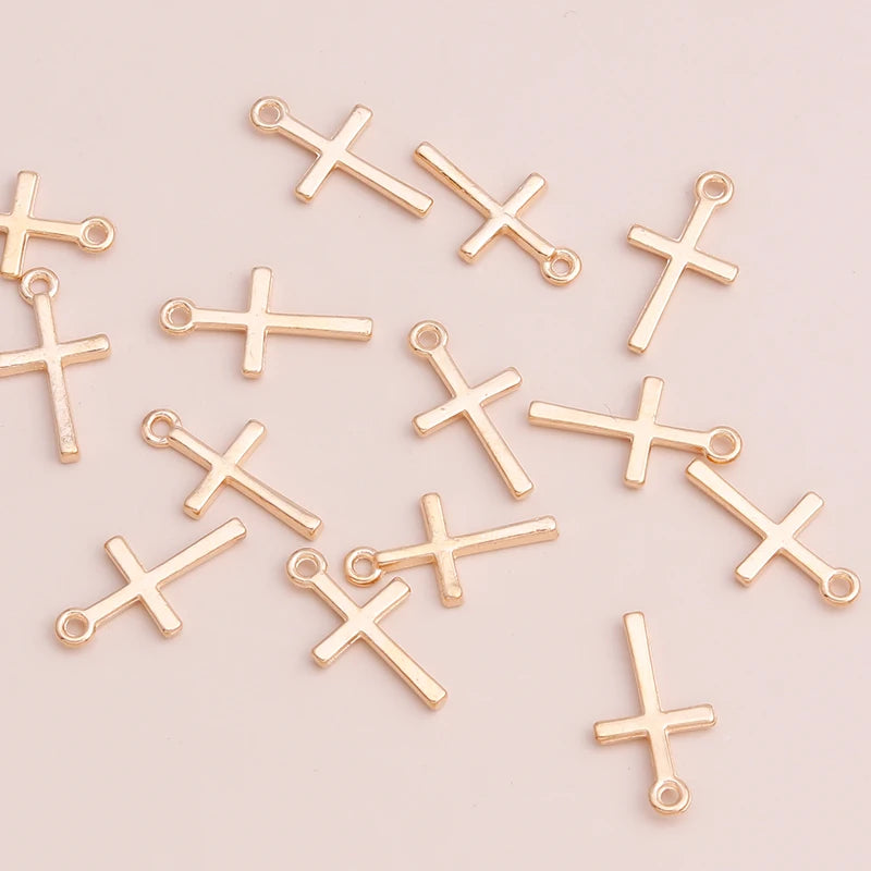 Jewelry Cross Pendants 80pcs Alloy Charms for Handmade Necklaces & Bracelets