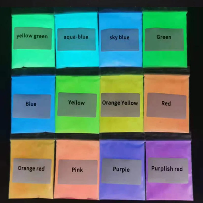 Glow in the Dark Pigment Powder for Nail Decoration Long-lasting Fluorescent Glitter