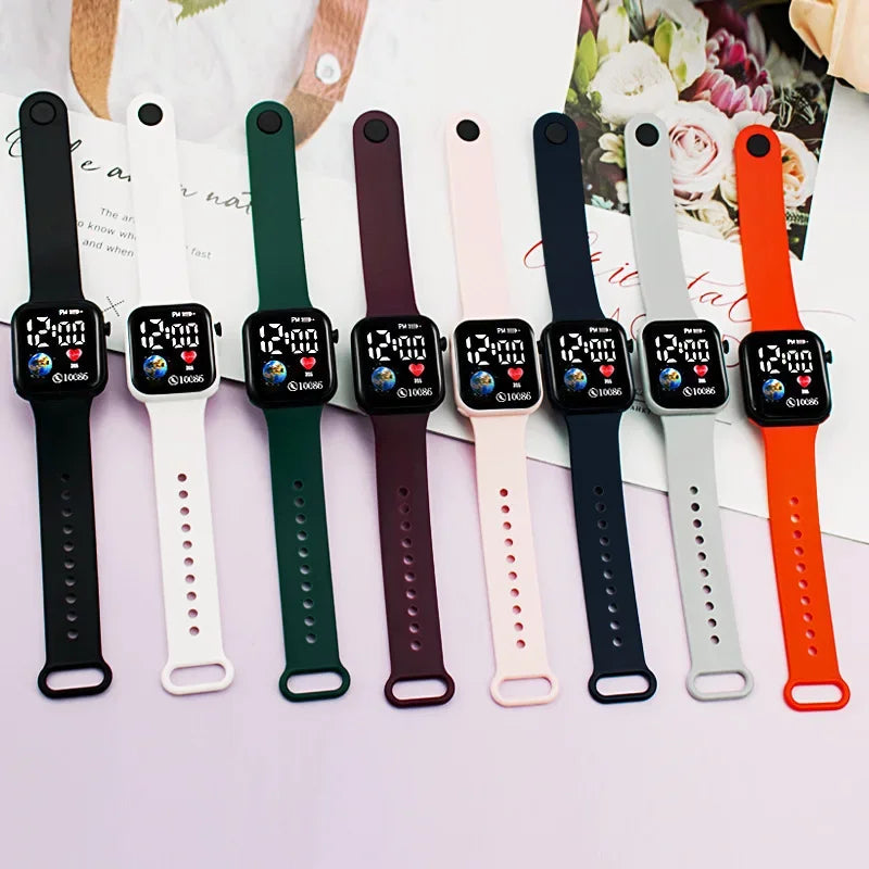 Kids LED Digital Sports Watch with Silicone Strap - Waterproof & Light Up
