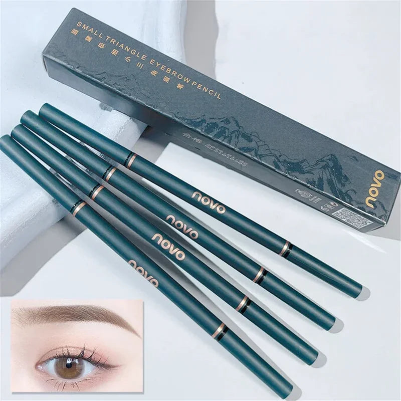 Waterproof Slim Eyebrow Pencil with Brush - Long-Lasting Cosmetic Pen for Natural Eyebrow Shaping