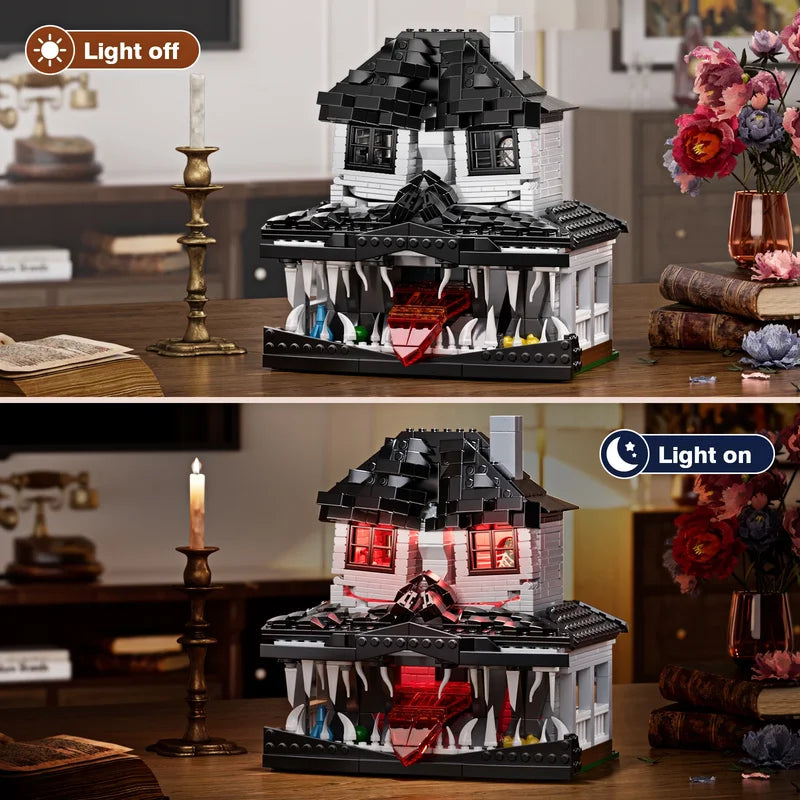 Halloween Haunted House Building Kit with LED Lights - Kids Educational Toy, 750 Pieces