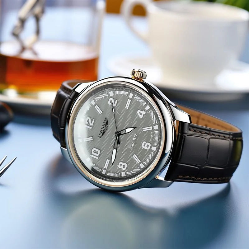 Men's Luxury Waterproof Quartz Wristwatch - Business Dress Leather Watch