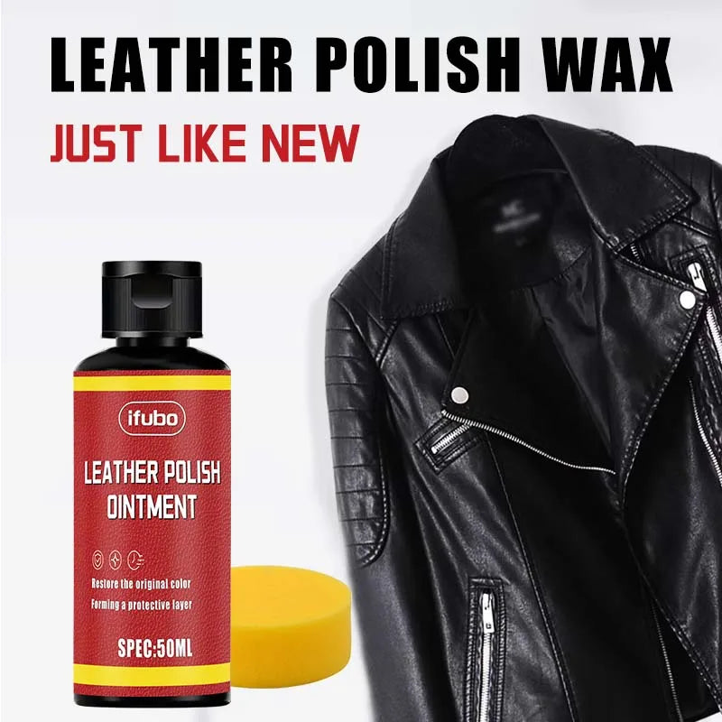 Leather Polish Wax 50ml - Restorer for Faded Leather, Revives Shine & Protects