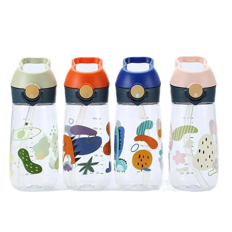 450ML Kids Water Bottle BPA Free Portable Drinking Cup with Straw