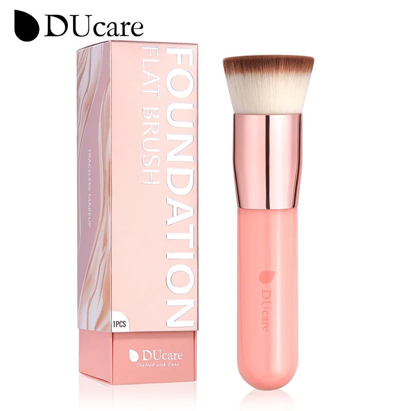 Flat Top Kabuki Foundation Brush - Synthetic Makeup Blending & Buffing Tool