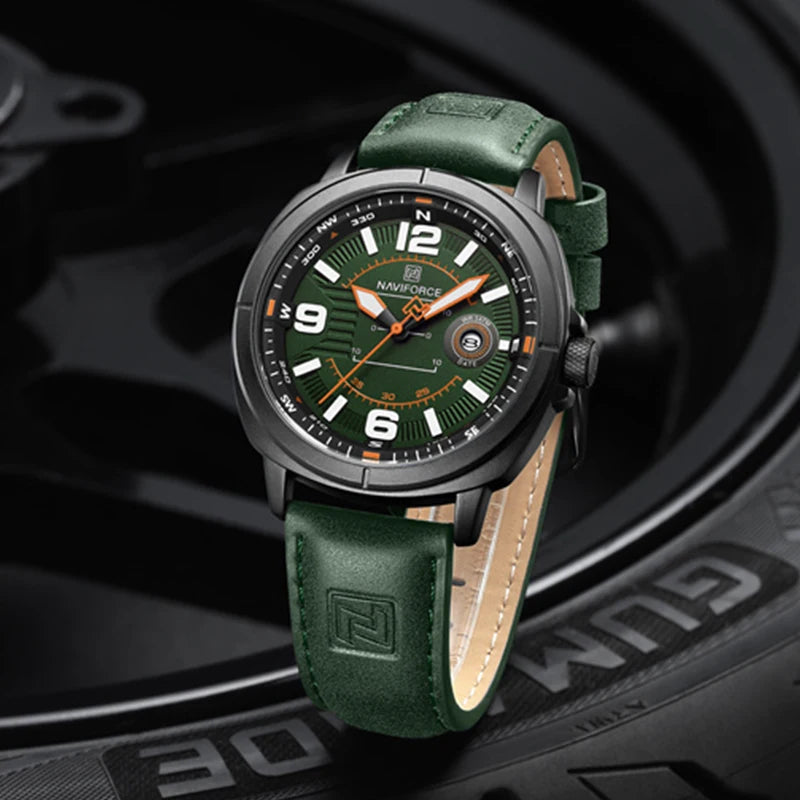 Men's Quartz Watch 3ATM Waterproof Shockproof Leather Casual Business Wristwatch