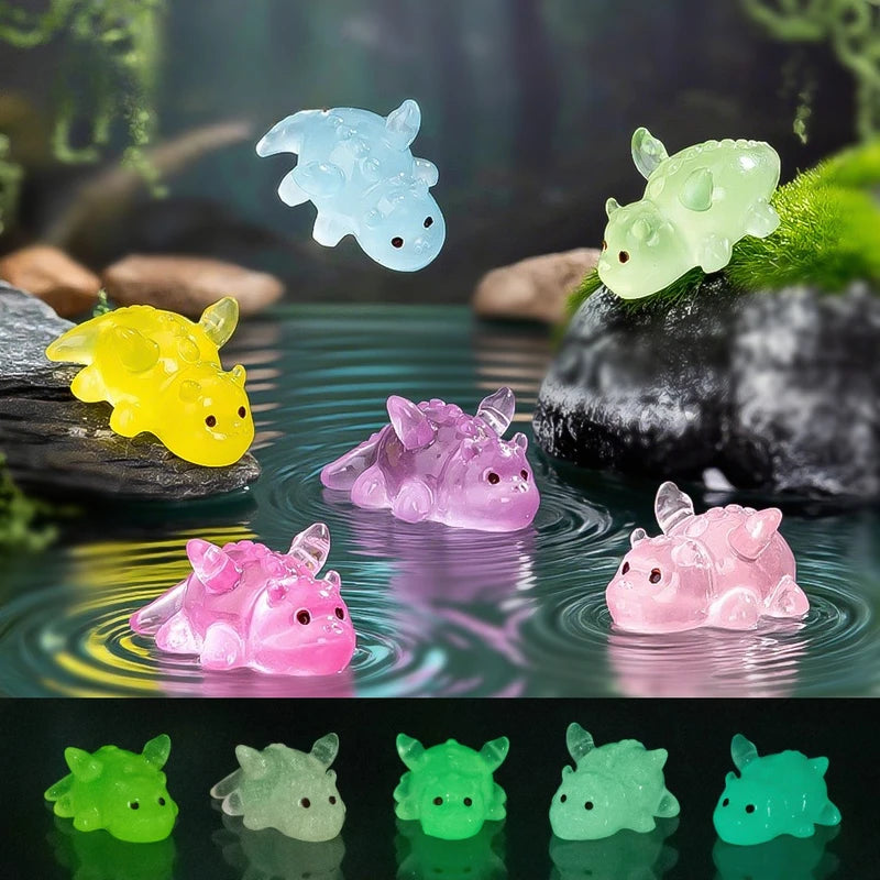 Glow-in-The-Dark Dinosaur Car Ornaments Set - Small Garden & Home Decor