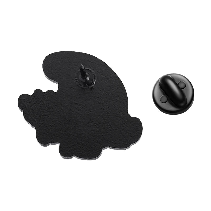 Funny Cartoon Cat and Flork Enamel Pins Set - Cute Brooches for Friends