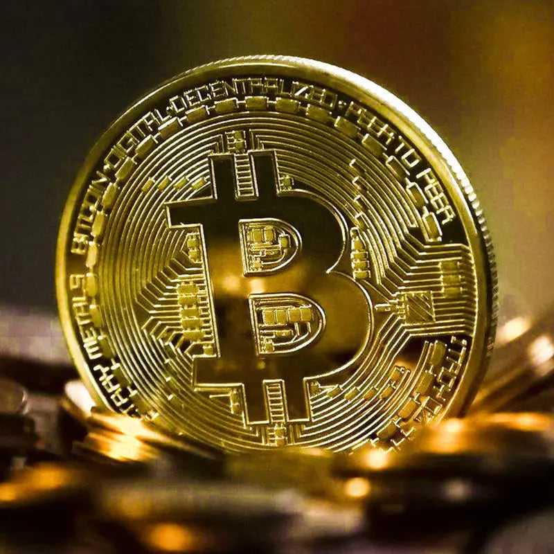 Gold Plated Bitcoin Coin Collectible Art Gift - Commemorative Metal Coin