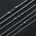 Stainless Steel Necklace for Women Men Twisted Rope Chain Waterproof Jewelry 16-30 Inches