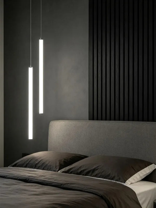 Modern Minimalist LED Pendant Light for Living Room & Bedroom - Chrome Finish