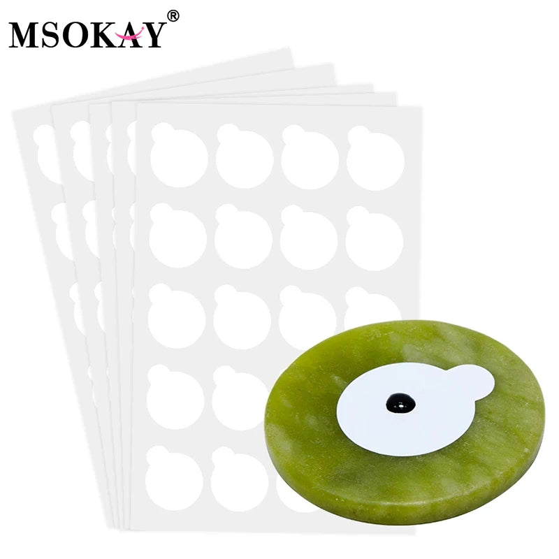 Eyelash Extension Glue Sticker Pads & Jade Stone Holder Set - Lash Extension Accessories