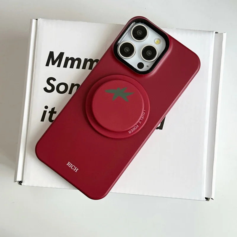 Cute Cartoon Tomato Magnetic Phone Grip Holder for iPhone 15 & MagSafe