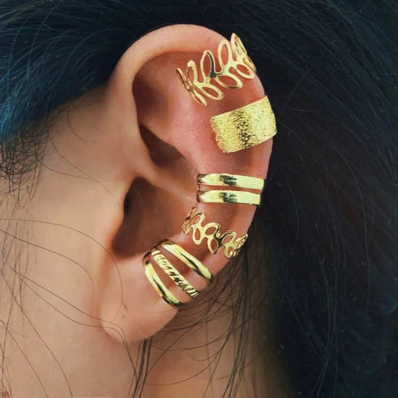 Minimalist Stainless Steel Clip Earrings for Women No Piercing Gold & Silver Tones