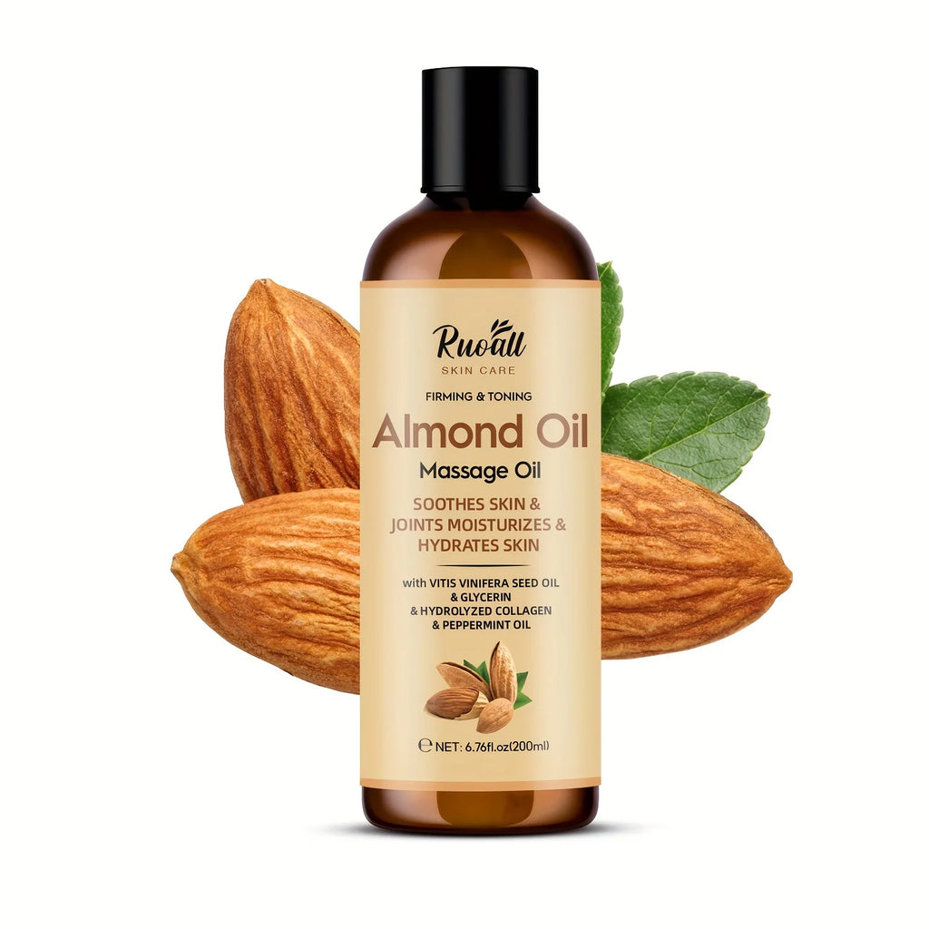 Almond Oil Massage Balm for Dry Skin Relief - Vitamin E & Essential Oils, All Genders