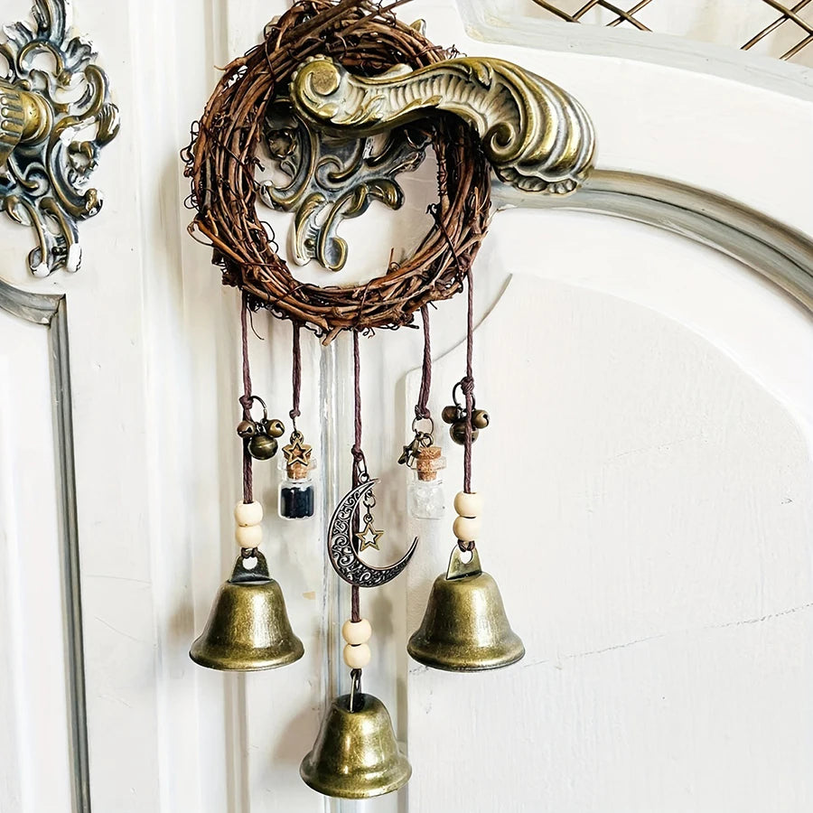 Witch Protection Pendant Metal Bell Door Handle Halloween Christmas Decor