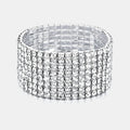 Elegant Rhinestone Crystal Stretch Wristband for Women and Girls - Bridal Wedding Jewelry