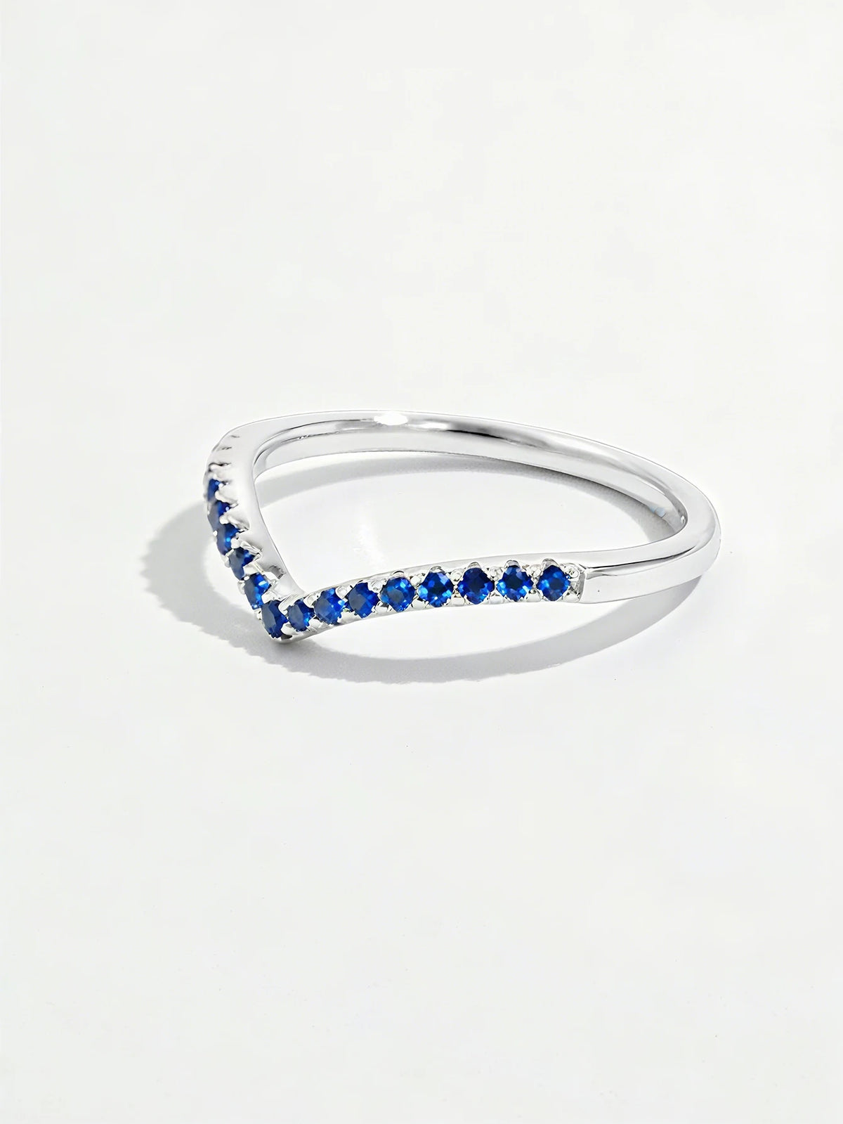 V-Shaped Zircon Silver Ring for Women - Anniversary & Party Jewelry