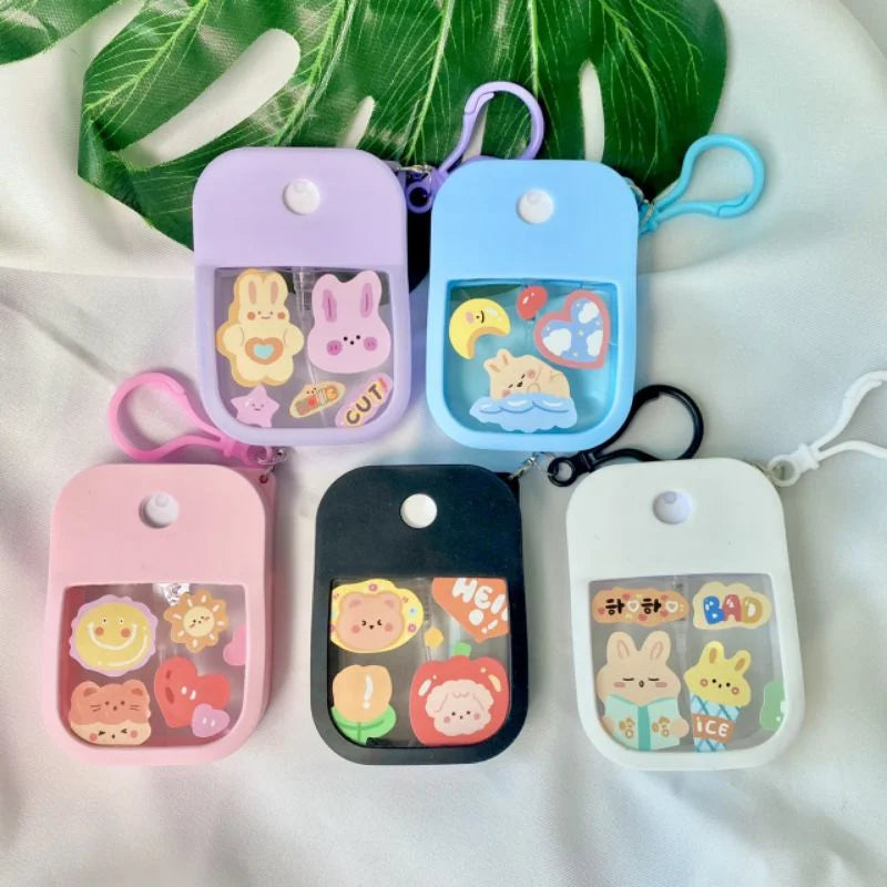 Mini 38ml Scented Hand Sanitizer Spray with Keychain - Travel Water Bottle