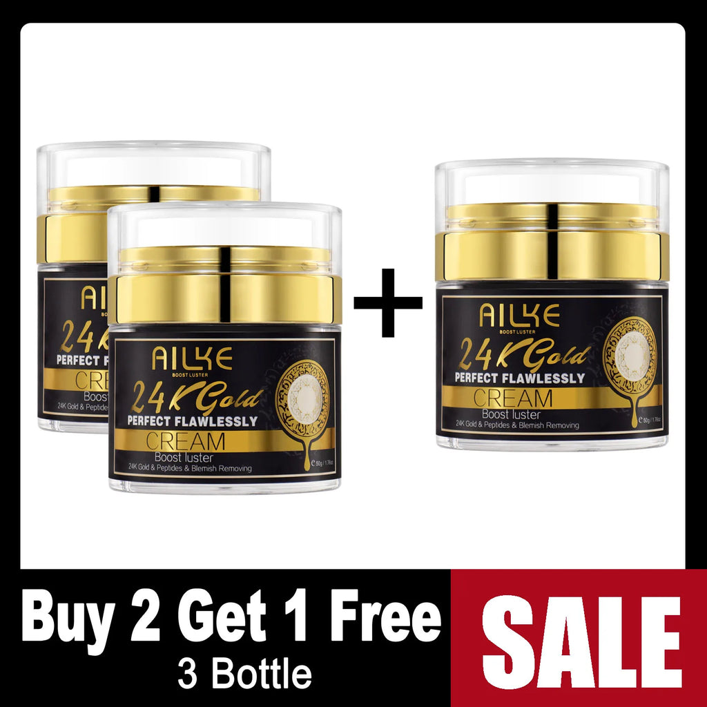 24K Gold Flawless Face Cream - Brightening, Dark Spot Reduction, Hydrating