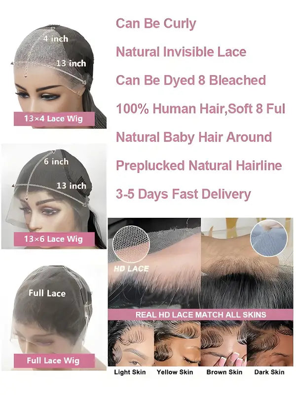 Deep Wave Lace Front Wigs 13x4 13x6 Water Wave Human Hair Wigs - Multiple Sizes & Densities