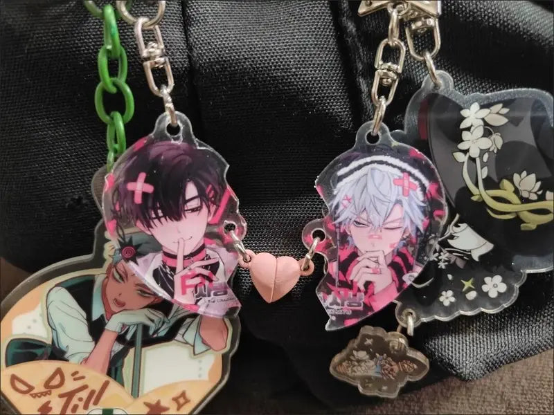 Cute Acrylic Backpack Keychain with Magnetic Pendant - Creative Fan Gift