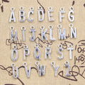 26pcs Alphabet Letter Charms Jewelry Making Pendants Antique Silver
