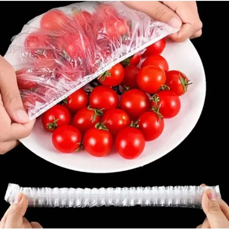 Disposable Food Cover Set - Stretchable Plastic Bowl Covers for Kitchen Storage