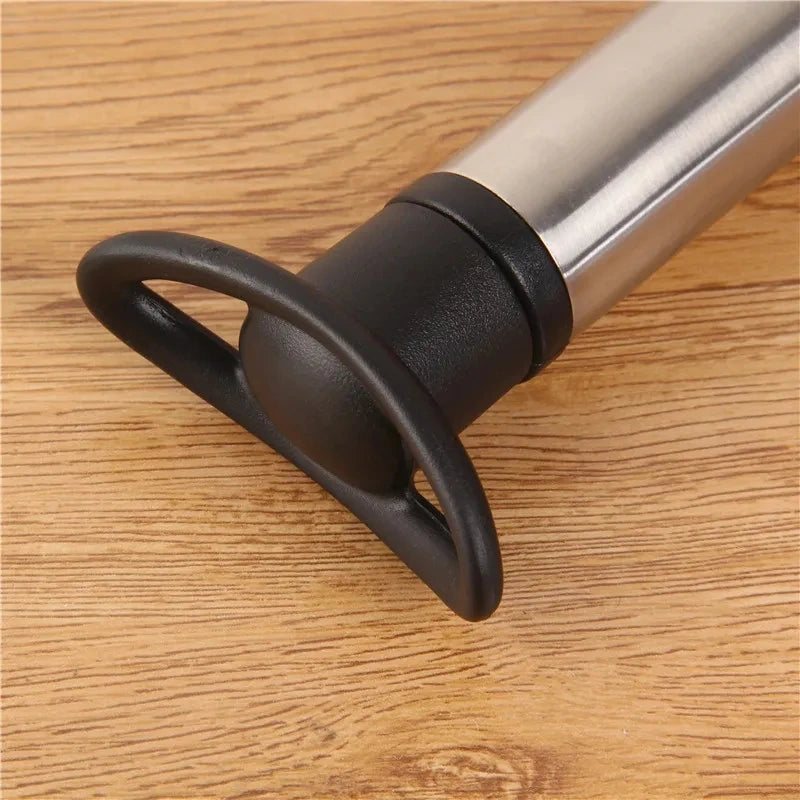 Vacuum Wine Saver Set with Pump and Reusable Stoppers - Stainless Steel Preservation Kit
