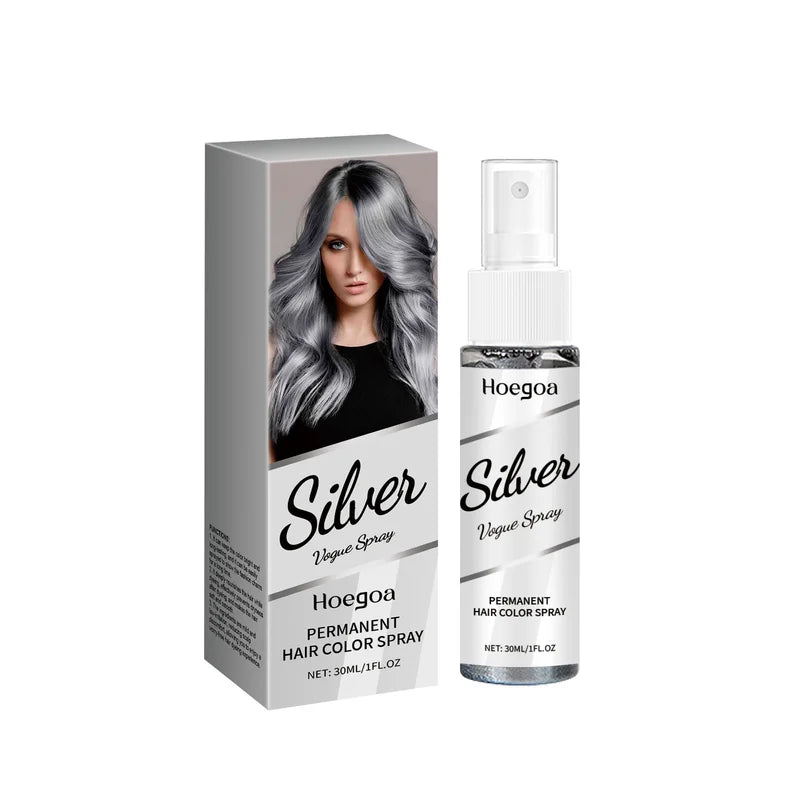 Temporary Silver Hair Color Spray - Washable Hair Dye with Plant Extracts, Nourishing & Easy to Use