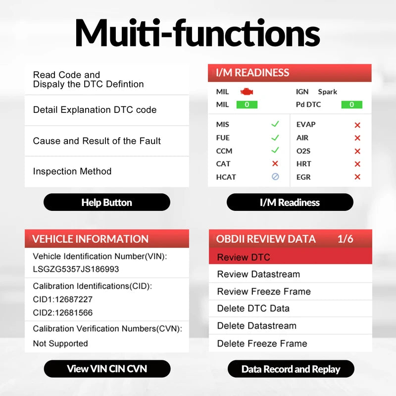 OBD2 Scanner Car Diagnostic Tool Engine Code Reader Fault Code Check