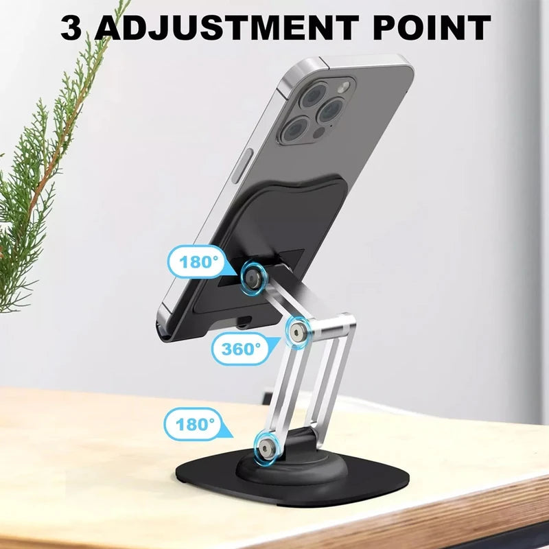 Adjustable Tablet and Phone Stand - 360° Rotatable Portable Desktop Holder