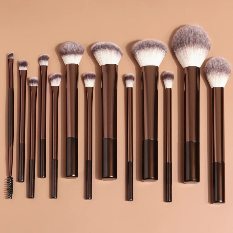 13-Piece Makeup Brush Set with Foundation, Concealer, Eyeshadow & Blush Brushes - Face Cosmetic Tools