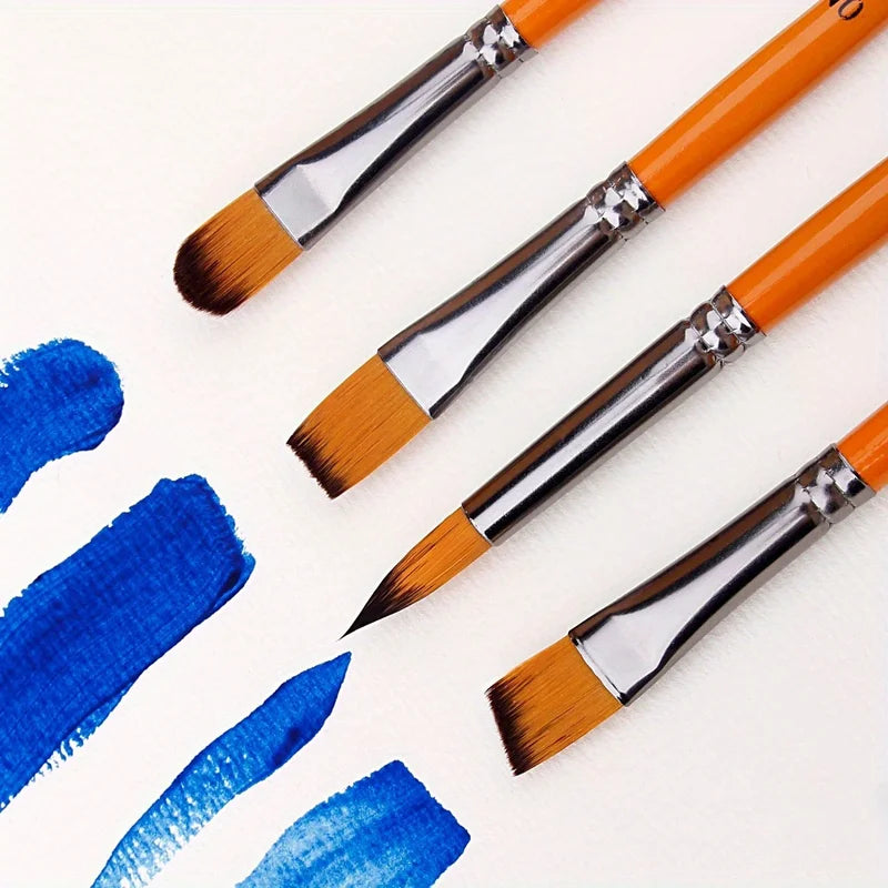 Professional Artist Paint Brush Set - Anti-Shedding Tips for Acrylic Oil Watercolor