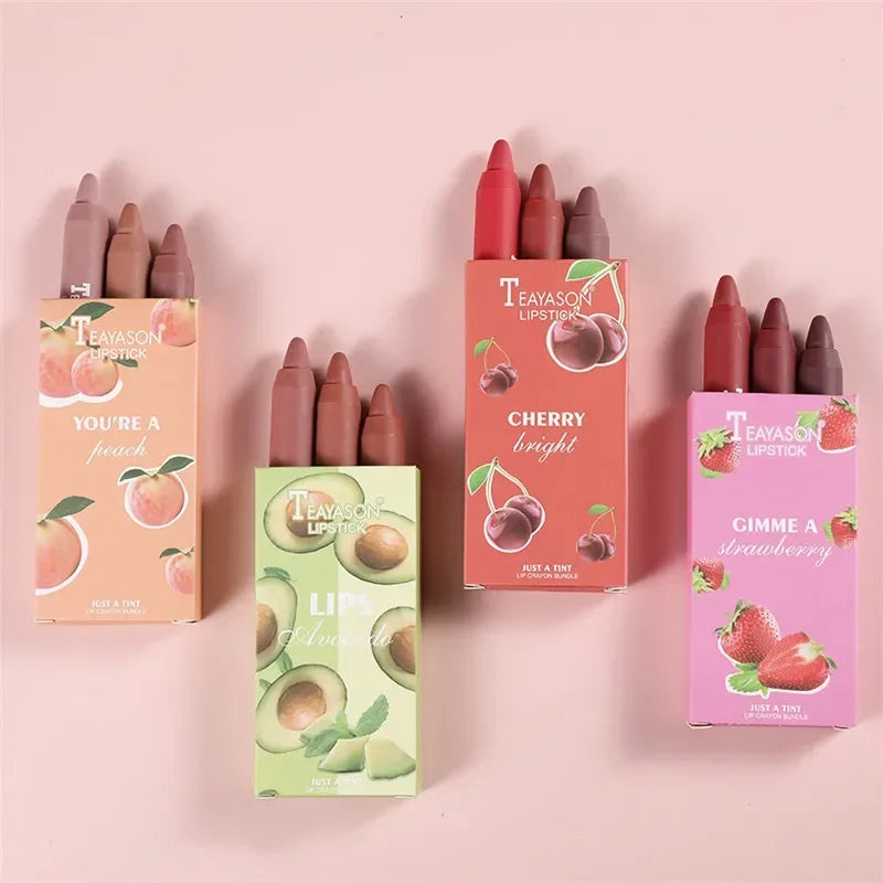 Velvet Matte Lipstick Set - Long Lasting Waterproof Lip Tint Pen, 3-Piece Collection