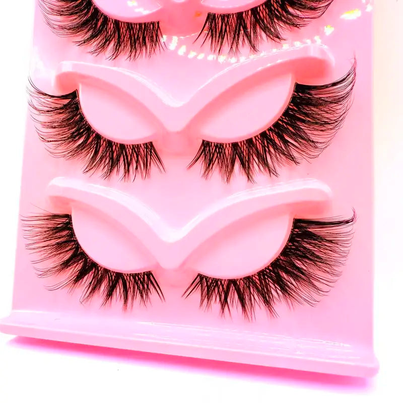 False Eyelashes 5 Pairs Long Thick Wispy Dramatic Eye Lashes for Stage & Party