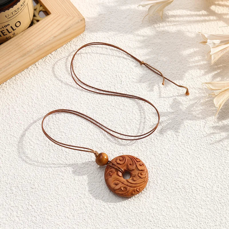 Wooden Water Bottle Pendant Necklace for Women - Fashion Jewelry Gift