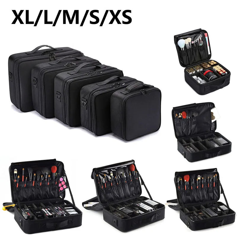 Large Capacity Makeup & Cosmetic Organizer Case with Multiple Compartments for Travel and Home