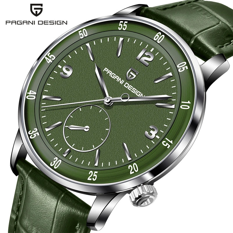Men's Mechanical Watch 42MM Waterproof Leather Band Sapphire Glass