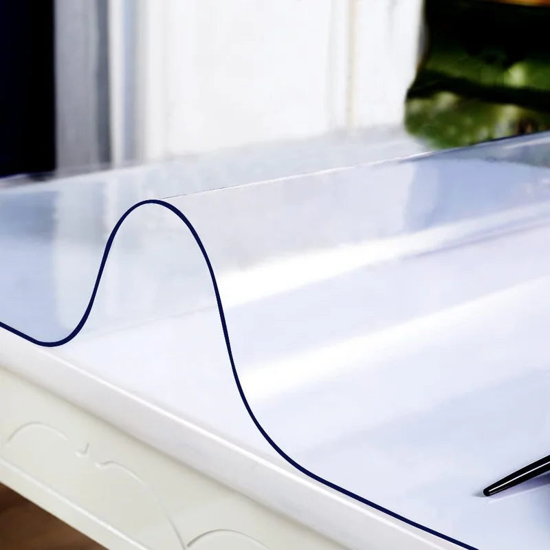 PVC Transparent Tablecloth Waterproof Heat-Resistant Oil-Proof Table Cover
