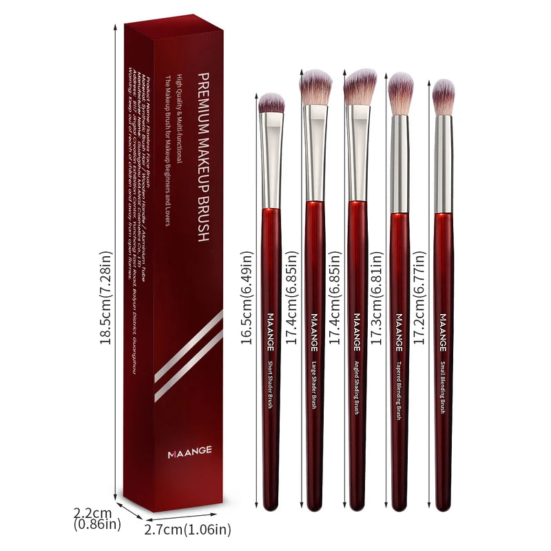 5PCS Eye Shadow Makeup Brush Set - Concealer, Shader, Portable Beauty Tools