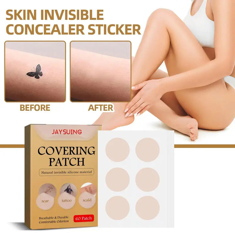 Invisible Scar and Tattoo Cover Stickers Waterproof Silicone Skin Patches 60pcs Set