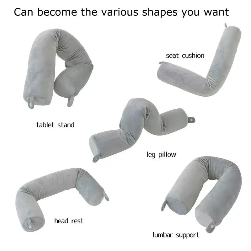 Memory Foam U-Shaped Travel Pillow for Neck Support - Bendable, Slow Rebound