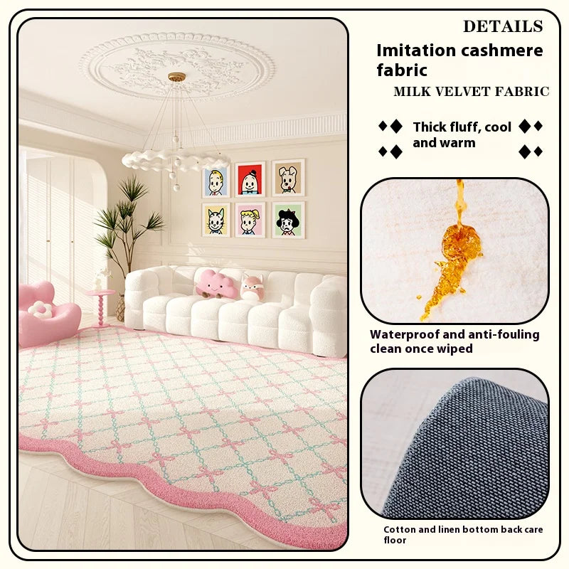 Luxury Living Room Carpet - Imitation Cashmere Non-Slip Floor Mat for Bedroom & Home Decor