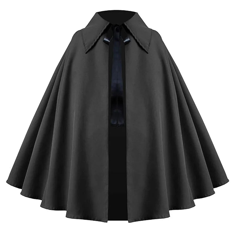 Women Renaissance Costume Cloak Medieval Gothic Hooded Cape Steampunk Velvet Halloween