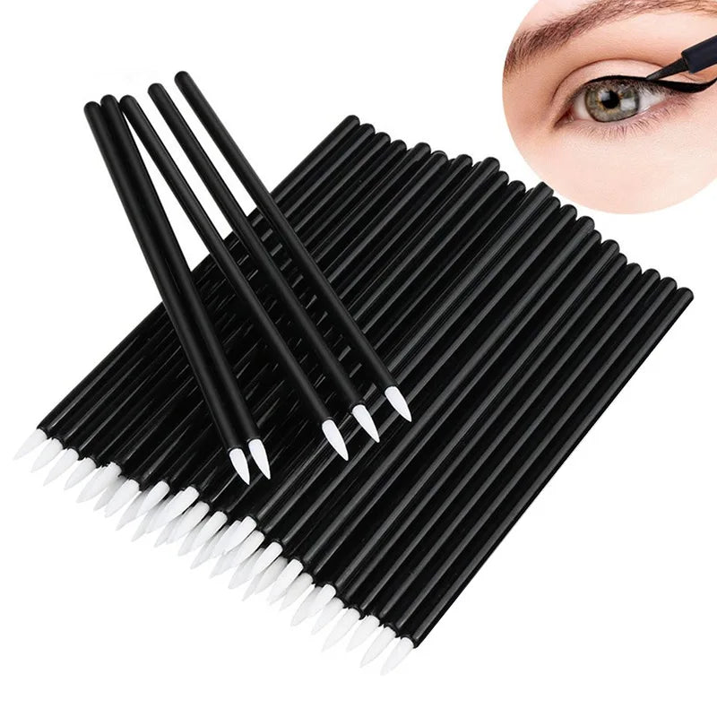 Eyeliner Brushes Set - Makeup Applicator for Eyeshadow and Lash Art, 50/100pcs