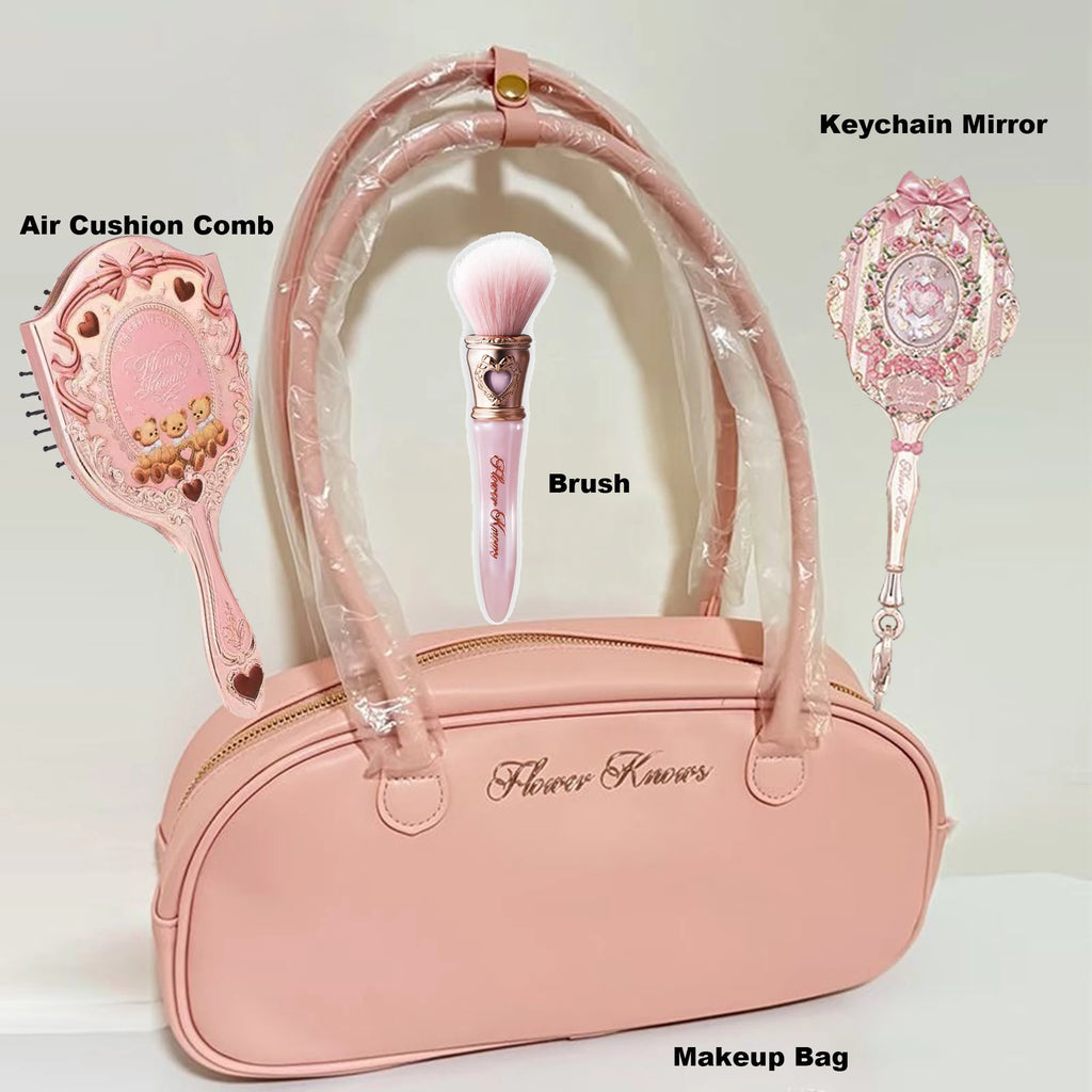 9th Anniversary Makeup Tool Set with Desktop Mirror, Air Cushion Comb & Brush Bucket